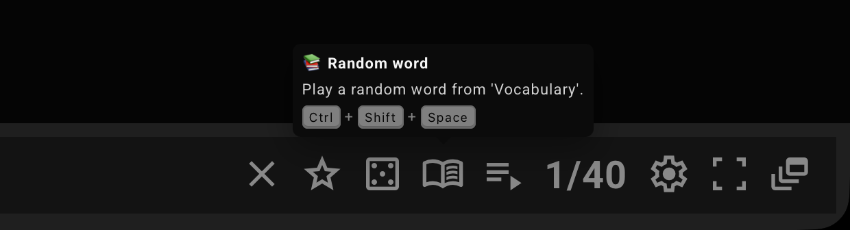 Three random study actions in the Playphrase.me desktop interface